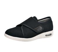 VEACAM Hommes Femmes Air Coussin Marche Sandales, Slip-on Orthopédique Chaussures Diabétiques Respirant Soutien De La Voûte Plantaire Chaussures Personnes Âgées Intérieur Extérieur,Noir,39 EU