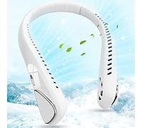 VEAHOOT Ventilateur de cou sans pales - Portable - Rechargeable - 5000 mAh - Alimenté par USB-C - 3 vitesses - Col rond - Idéal pour les femmes, les hommes, les enfants, la maison, le bureau, les