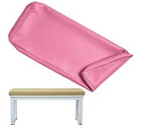 VEAI Bench Cushion Cover Waterproof PU Leather Non-Slip Replacement Cover, Custom Seat Pad Cover with Hidden Zipper & Straps for Outdoor Garden Balcony Sofa Window Sill(Peach,110x40x5cm/43x16x2in)