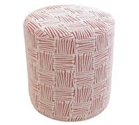 VEAI Housse de Pouf Ottomane Rond Extensible, 40x40/45x45cm Housse de Tabouret Confortable et Anti-poussière pour Tabouret Rond, Housse de Pouf Lavable en Machine avec élastique(3,D33cmxH33cm)