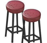 VEAI Lot de 1/2/4 Housse de Tabouret de Bar Ronde Housse de Protection éLastique et Imperméable Housse Tabouret Rond pour Tabourets de Bar(Burgundy,2pcs)