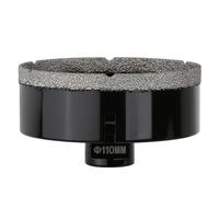 Vearter Carotteuse diamantée à sec 110 mm, raccord fileté M14, scie cloche soudée sous vide pour maçonnerie, couronne de forage diamantée pour carrelage, marbre, granit, porcelaine, béton et pierre de