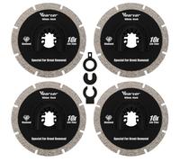 Vearter Lot de 4 lames de scie circulaire oscillante diamantée de 10,2 cm pour enlever les joints de grain, lames universelles à dégagement rapide pour carrelage, ciment, béton, maçonnerie