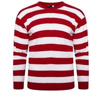 VEARZ Pull tricoté unisexe à rayures rouges et vertes pour adultes - Nightmare On Elm Street - Pour Halloween - Grande taille S-XXL, rouge/blanc, M