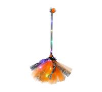 Veasbuu Balai de sorcière d'Halloween - Accessoire de costume avec lumière LED portable, parfait pour fêtes d'Halloween, maisons hantées, événements dans cimetières, salles d'évasion, les