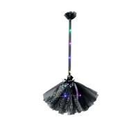 Veasbuu Balai de sorcière d'Halloween - Balai de costume avec lumière LED, idéal pour les fêtes d'Halloween, les décorations de maison hantée, les cimetières, les salles d'évasion, les spectacles de
