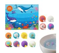 Veasbuu Billes de bain avec jouet,12 Pièces Arc-en-Moussantes aux Couleurs Vives | Idées Cadeau pour Bain | Pour ado famille amis fille garçon