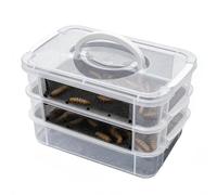 Veasbuu Boîte d'élevage de vers de farine | habitat d'alimentation en maille transparente - Récipient de ferme Mealworm | pour les sacs à miel, les reptiles, les poules, les agames barbus, les