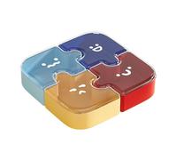 Veasbuu Boîtes à goûter - Plateau puzzle amovible à 4 compartiments, boîte à bonbons avec couvercle, robuste et portable pour noix, desserts, fruits, chocolat, biscuits, enfants, adultes, maison