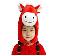 Veasbuu Bonnets en forme de cheval pour femme, capuche chaude douce et mignonne avec couverture des oreilles | Couvre-tête en peluche de cheval | Pour cosplay et accessoires photo du Nouvel An