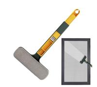 Veasbuu - Brosse pour moustiquaire - Avec manche télescopique pour nettoyer les filets en maille, nettoyeur de moustiquaire de terrasse avec raclette - Pour restaurant, hôtel, école, terrasse, salle