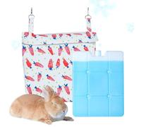 Veasbuu Bunny Cooling Mat, Small Dog Cooling Mats, 9.45x10.43 inches Chew Resistant Washable Portable Cold Rug Ideal for Kennel, Car, Garden, Summer, Bedroom, Beach, Travel, Sofa, Patio