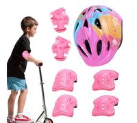 Veasbuu Casque et genouillères pour | Protège-poignets genouillères coudières pour de 3 à 12 ans - Équipement de sport de sécurité pour de 3 à 12 ans