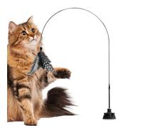 Veasbuu Cat Teaser Wand, Interactive Cat Toy, Indestructible Pet Supplies, Flexible Design, Kitten Play Relief, Strong Suction Cup, for Exercise and Bonding, 39.37 inches