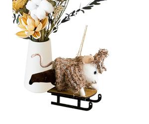 Veasbuu Christmas Tree Ornaments Animals, mignons animaux suspendus décorations, 17,09 x 3,15 x 3,15 cm Festive Craft Hanging Decor for Holiday Trees, Farmhouse Style Home Garden Offices Party