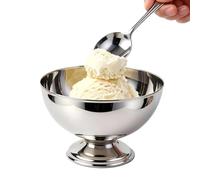 Veasbuu Coupe à glace en acier inoxydable - Saladier en métal - Pour milkshake, gâteau, maison, fête, magasin, pique-nique, anniversaire, vacances, festivals d'été et