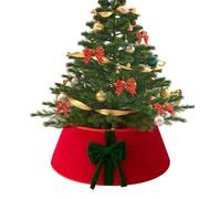 Veasbuu Couverture de base de sapin de Noël | Décoration de Noël en peluche avec nœud - Jupe réutilisable pour base de sapin de Noël - Pour centre de table rustique maison, jardin, bureau