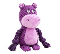 Veasbuu Dog Rope Toy - Squeaky Tug Training Tool, Chew Animal Shape Play Rope, Engaging Puppy Exercise Gear with Bite Design, Energy Burn Activity Toy for Behavioral Enrichment and Bonding