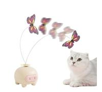 Veasbuu Electronic Cat Toy, Butterfly Motion Teaser, 2.76x2.56x2.56 inches Interactive Wand with Automatic Rotating Action, Battery Powered Entertainment Tool for Indoor Exercise and Play