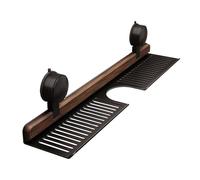 Veasbuu Étagère murale en noyer pour robinet de salle de bain de 49,69 cm, design réglable sans perçage, pour savon, shampoing, brosse à dents, maison, cuisine, appartement, dortoir, hôtel