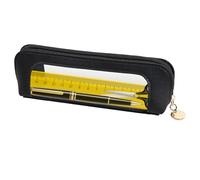 Veasbuu Étui à crayons transparent avec fermeture éclair, grande capacité, sac de rangement, design élégant, transparent, 17,68 x 1,97 x 2,36 cm, idéal pour l'école et les bureaux, noir, Consulte la
