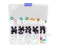 Veasbuu Eyes Animals, Glitter Safety Eyes, 5x2.56x0.83 inches Sparkly Plush Toy Craft Accessories with Washers, Domed Eye for Crochet Projects and Stuffed Animal Dolls Use
