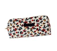 Veasbuu Floral Pencil Case, Corduroy Makeup Pouch, Cosmetic Storage Bag, Organizer & Toiletry, Floral Pen for Women & Girls, School & Travel Use, 7.87 x 1.77 x 2.76 in, Corduroy