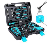 Veasbuu Kit de tournevis | avec outils à main magnétiques Phillips | Jeu de 43 tournevis à cliquet avec étui | Pour maison, atelier, meubles, ordinateur portable, PC, téléphone, TV, voiture, moto