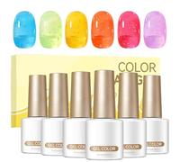 Veasbuu Kit Gel Vernis Semi-Permanent | Vernis longue tenue effet dégradé - Kit gel de construction pour | Pour débutants et experts, mariage, voyage, trajet, dating