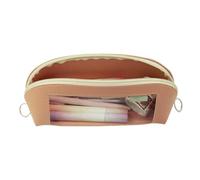 Veasbuu Large Pencil Case, Pencils Organizer, 9.25x3.15x3.35 inches Stationery Zipper Storage Pouch, Leather Clear Pencil Container for Ballpens, Scissors, Rulers, Erasers and Notes