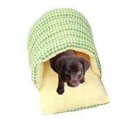 Veasbuu Lit de grotte amovible pour chat à carreaux, nid fermé pour chatons et poupées, sac chaud portable pour un sommeil confortable, confortable et sûr, idéal pour l'utilisation sur le canapé, le