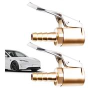 Veasbuu Lot de 2 valves de remplissage d'air pour le remplissage des pneus de véhicule - Robustes - Pour pompe à air - Valve de remplissage d'air en laiton pour véhicules, vélos, caravanes, voitures