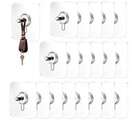 Veasbuu Lot de 20 crochets muraux robustes sans perçage pour la maison et la cuisine, crochets auto-adhésifs pour carrelage, verre, brique, béton, art et bannière pour salle de bain extérieure
