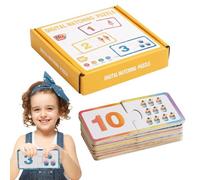 Veasbuu Matching Game, Wooden Educational Toy, 4.92x4.53x0.98 inches Interactive Number, Color Recognition Game for Kids, Strategic Learning Toys, Family Travel and Classroom
