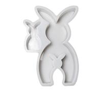 Veasbuu Moule de lapin pour Pâques, lapin d'art avec résine époxy et travaux manuels | Moule pour faire fondre de la résine époxy - Pour fêtes, décoration de chambre, table basse, dîner, mariage et