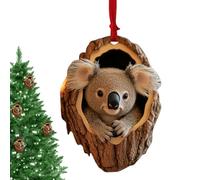 Veasbuu Ornements d'animaux pour sapin de Noël | Pendentif animal | Pendentif de sac, koala singe en acrylique 2D, décoration de voiture, décoration d'intérieur, décorations