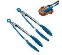 Veasbuu Pince à servir les aliments | 2 Pièces 18 cm Anti-Brûlure Acier Inoxydable Antiadhésif | Pinces Service Cuisine - pour Maison Buffets Griller Cuisiner BBQ et Remuer des Salades