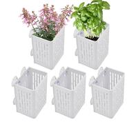Veasbuu Pot de fleurs d'aquarium | 5 pièces de panier de plantation à ventouse, pour les éleveurs, les amoureux des animaux de compagnie, la culture Betta Water Garden Pothos Flower