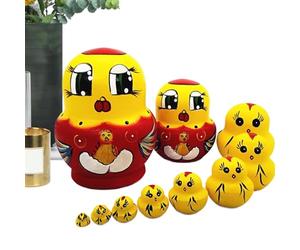 Veasbuu Poupées Russes - Figurines d'animaux Sculpture en Bois, Russe Faite à la Main - Décoration de Salon, cheminée, Chambre d'enfant, Chambre à Coucher, étagère d'entrée