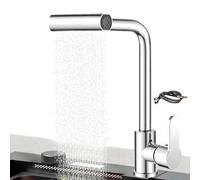 Veasbuu Robinet d'évier de cuisine - Cascade moderne rotatif en - Robinetterie mitigeur amovible pour cuisine | Pour camping-car, camping, blanchisserie, lavage et nettoyage ferme, bar