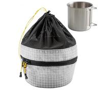 Veasbuu Sac de cuisine de camping, étanche, 19,5 x 14,5 x 11 cm, pochette de transport portable avec compartiments, organiseur de couverts pour assiettes, plats, pots, bols d'extérieur, gris, Refer to