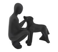 Veasbuu Statue de chien, statue esthétique de propriétaire de chiot, décoration de bureau pour chambre à coucher, hommes, femmes, maman, papa, amoureux des animaux domestiques