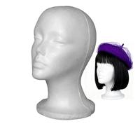 Veasbuu Têtes En Mousse Pour Les Perruques - Fournitures Et Outils De Coiffure Avec Support - Tête Mannequin En Mousse Pour Chapeaux Et Perruques | Pour Le Stylisme, Le Cosplay, La Beauté, La