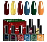 Veasbuu Vernis Gel - 6 Couleurs Vernis Gel Hiver - Séchage Rapide Fournitures Manucure pour Débutants Professionnels Salon Voyage Rendez-vous Maison