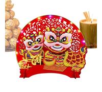 Veasbuu Wealth Table Ornament - Nodding Vietnamese Centerpiece for New Year and Spring Festival Celebration, Battery Powered Light with Smooth Motion, Decorative Table Accent for Home Desk Bedroom