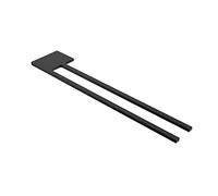 veau | Porte-serviettes Slim Échelle Rangement Serviette avec deux barres pour lavabo, noir, aluminium, longueur : 400 mm, hauteur : 6 mm, profondeur : 80 mm