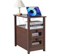 VEB Table de nuit d'appoint avec prise USB - Table de nuit avec rangement - Idéal pour la chambre et le salon
