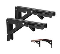 Vebetter 200mm Équerre Pliante, 2Pcs Noir Support Console Pliable, Supports D' étagères Pliants Charge, Lourds Support Console Pliable,Equerre Etagere, Pour Garage, Cuisine,Chambre,50KG/111lbs Porteur