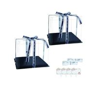 Vebetter 2pcs Boite a Gateau Transparente Boite Layer Cake Boite de Transport Gateau 17x 17cm Réutilisable Boîte à Gâteaux en Plastique avec Ruban pour Gateau et Présentoir à Dessert, 4 inch.