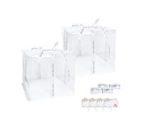 Vebetter 2pcs Boite a Gateau Transparente Boite Layer Cake Boite de Transport Gateau 24x 24cm Réutilisable Boîte à Gâteaux en Plastique avec Ruban pour Gateau et Présentoir à Dessert, 7 inch.